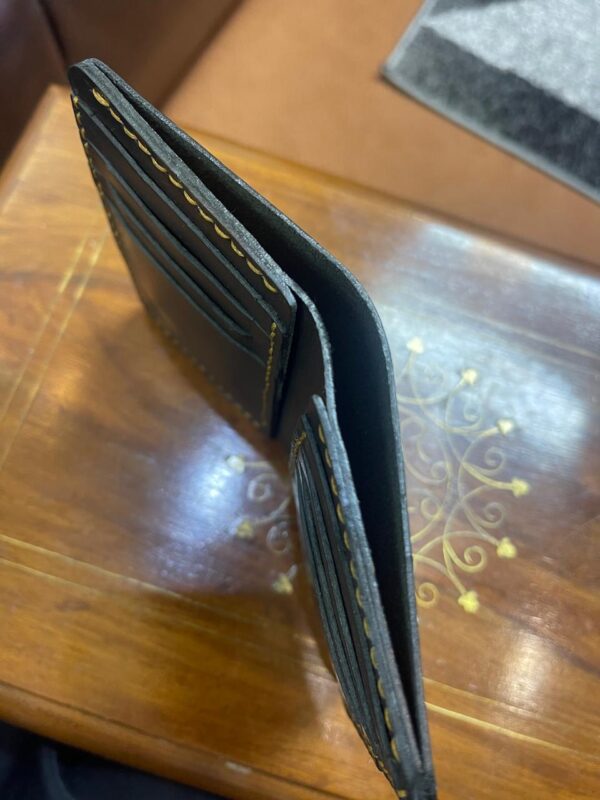 HALF LONG WALLET IN BLACK GLACE - Image 3